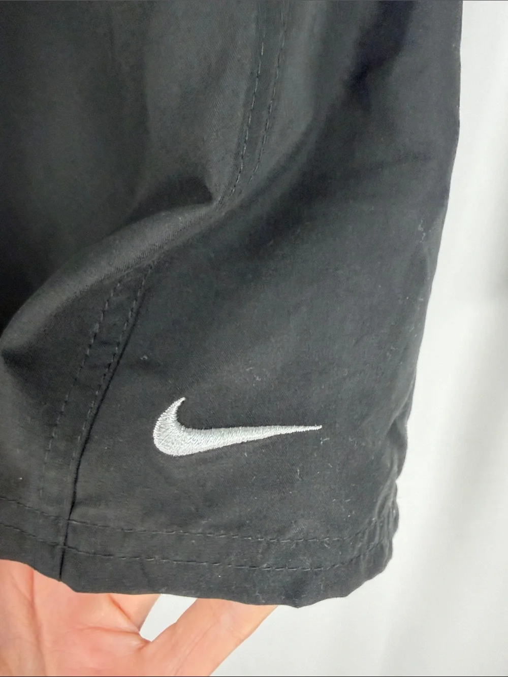 Nike Men’s XL Y2K Swim Trunks Black Gray Mesh Lined Swoosh